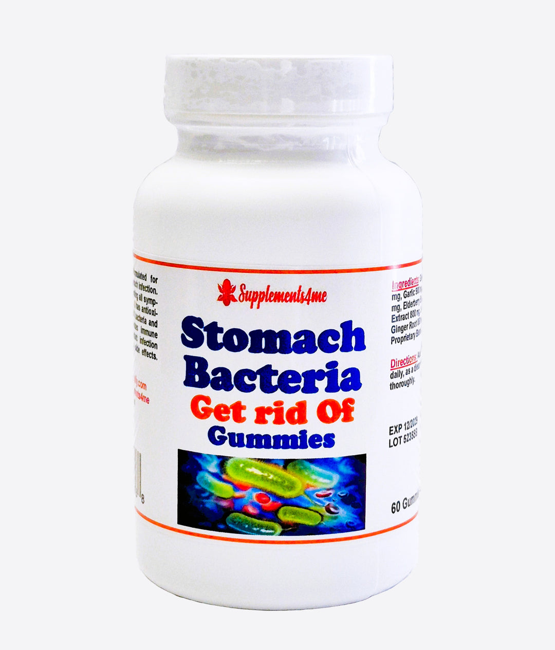 ELIMINATE STOMACH BACTERIA H PYLORI RIGHT AWAY - STRONGEST HERBAL FORMULA - GUMMIES - M ADE IN USA