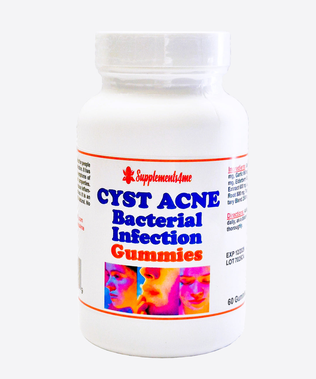 GET RID OF CYSTIC ACNE BACTERIAL - REMOVE ANY CYST ACNE FROM YOUR FACE - GUMMIES - Made in USA