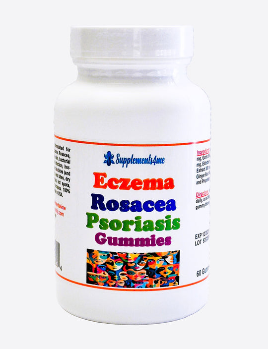 GET RID OF ECZEMA ROSACEA & PSORIASIS FOR MEN & WOMEN - Prevent and Treat NATURALLY- GUMMIES - MADE IN USA