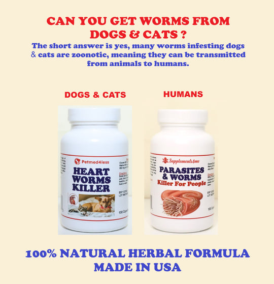 PARASITES & WORMS KILLER FOR PEOPLE - HEARTWORMS KILLER FOR DOGS AND CATS - ELIMINATE INTESTINAL PARASITES & WORMS FROM PEOPLE & PETS - MADE IN USA