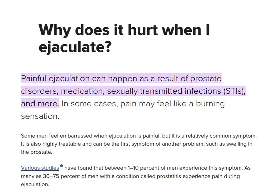 STOP PAINFUL EJACULATIONS NATURALLY - STRONGEST EJACULATION PAIN KILLER - MADE IN USA