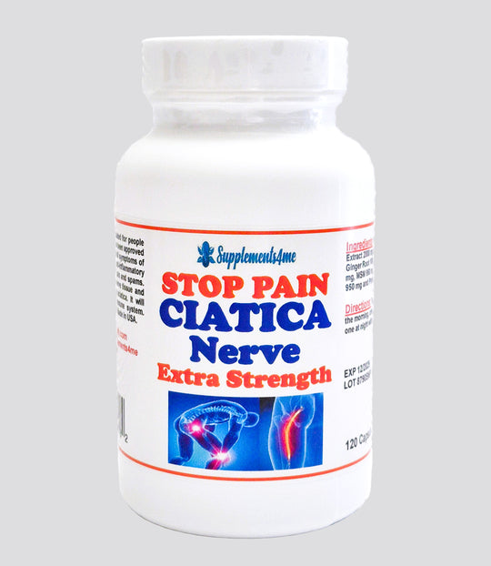 STOP SCIATICA PAIN NOW - STRONGEST NERVE PAIN KILLER - 120 Capsules - MADE IN USA