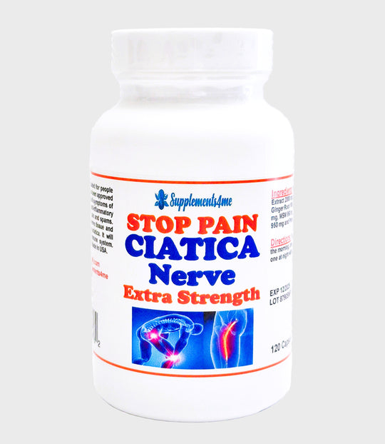 STOP SCIATICA NERVE PAIN NATURALLY - STONGEST SCIATICA NERVE PAIN KILLER - 240 Capsules - MADE IN USA