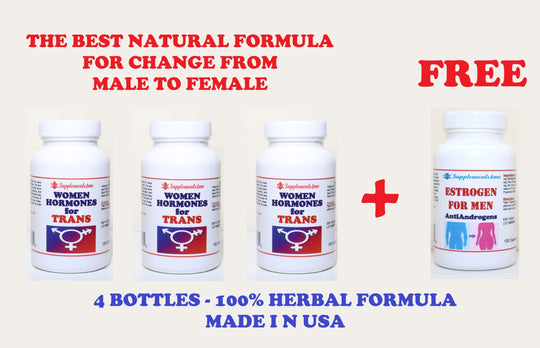 NATURAL CHANGE FROM MALE TO FEMALE – ESTROGENS FOR MEN – ANTIANDROGENS - Hormone Treatment - Cross-Sex Hormone - MADE IN USA